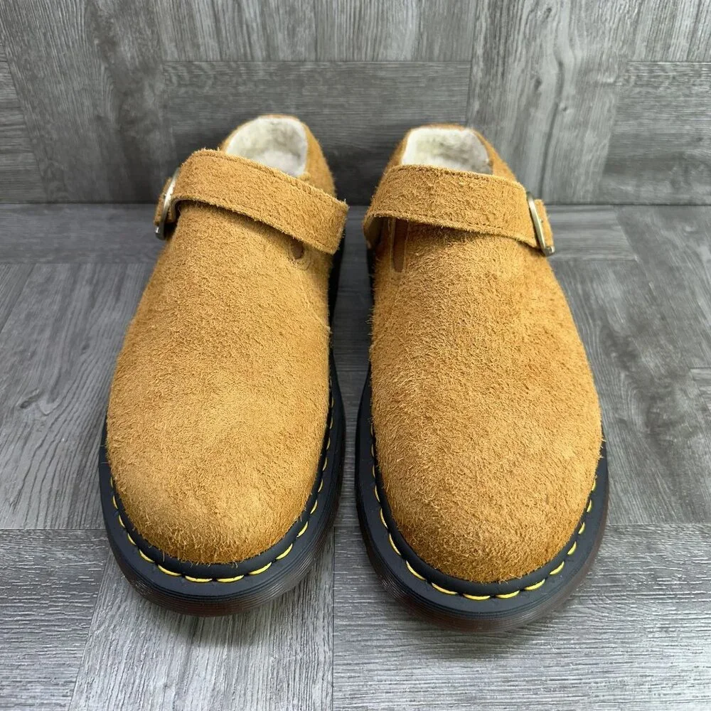 Dr. Marten ISHAM Men's size 11 Faux Shearling Lined Suede Wheat Mule - Picture 4 of 7